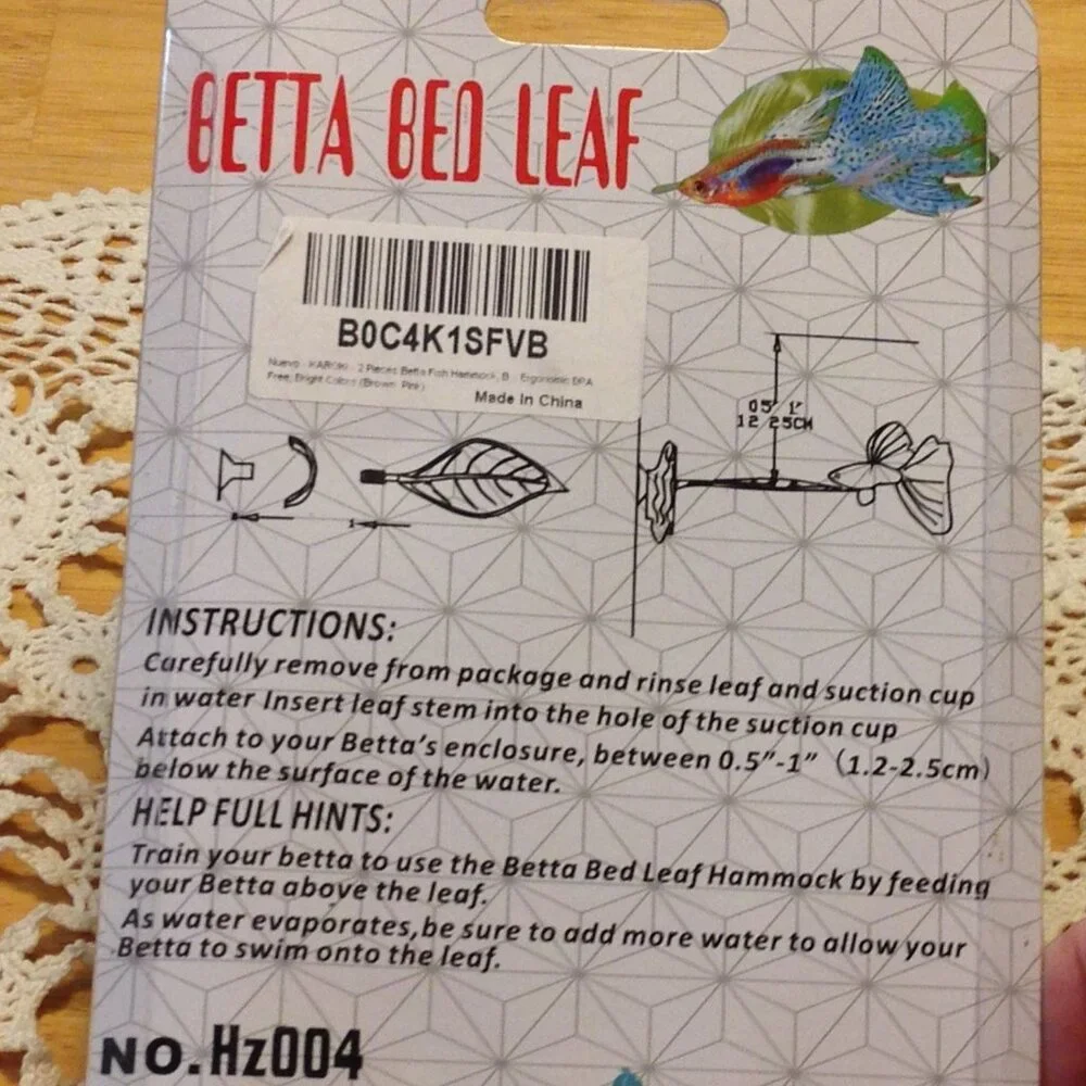 Betta Bed Leaf Hammock Aquarium  Decoration Decor